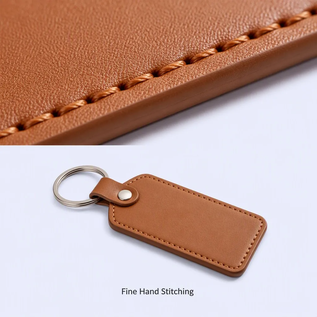 Premium PU Leather Stitched Keychain - main view
