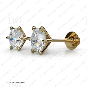 Women's Trendy Diamond Stud Earrings White Rose Gold 6 Prong Martini Setting Arrow Shape Profile-for Engagement Wedding Party