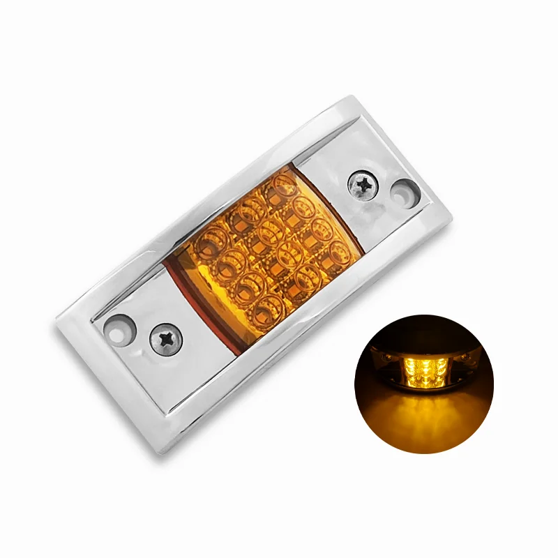Luci Laterali, 2X 4 LED 12V / 24V Amber Car Side Clearance Marker - 5