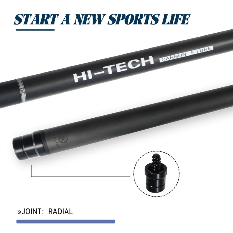 OKHEALING Pro Carbon Fiber Pool Cue - 12.5mm Leather Tip