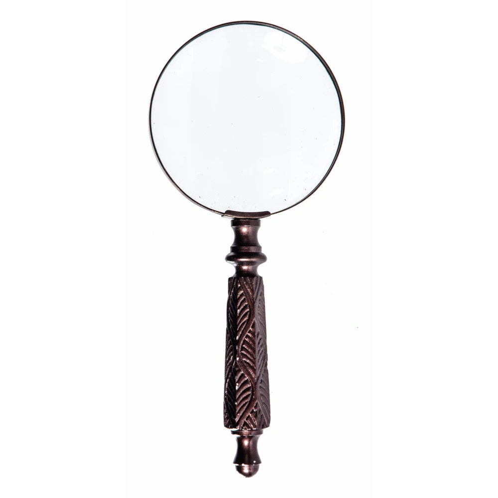 8X Bronze Metal Frame Magnifying Glass with Glass Lens Perfect for Archeology and Mobile Phone Screen Precision Tool