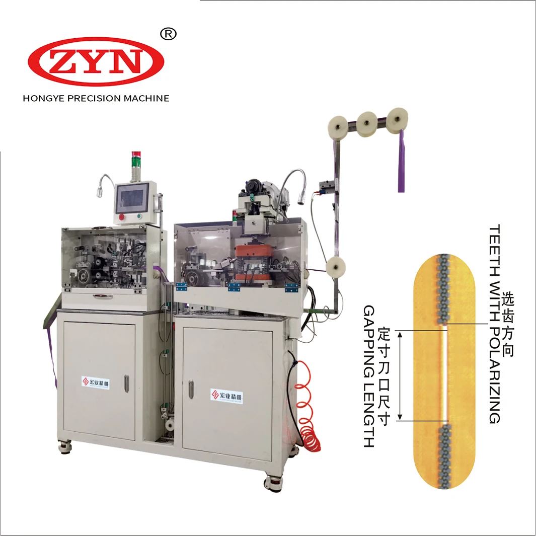 ZYN Auto Plastic Zipper Gapping and Clean Teeth Machine Vislon Zipper Machine with Core Motor Component