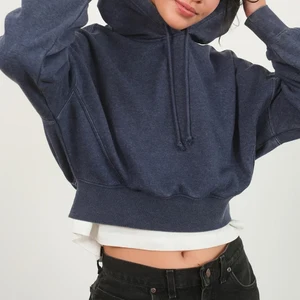 Factory Wholesale Winter Fleece Drop Shoulder Cropped Washed Hoodie Women Oversized Streetwear Custom Logo Pullover Casual