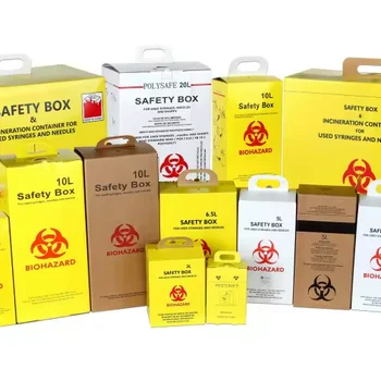 5L Medical Biohazard Cardboard Paper Safety Box Sharp Container for Syringe and Needle