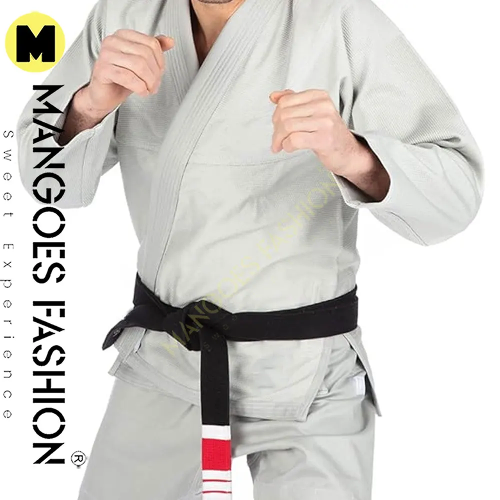 Gray Bjj Gi Uniform With Sublimated Pattern Inside Neck Comfortable