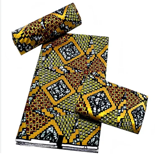 Customized African Wax Prints Kitenge and Ankara Fabric 100% Cotton Blue Fabric for 6 Yards