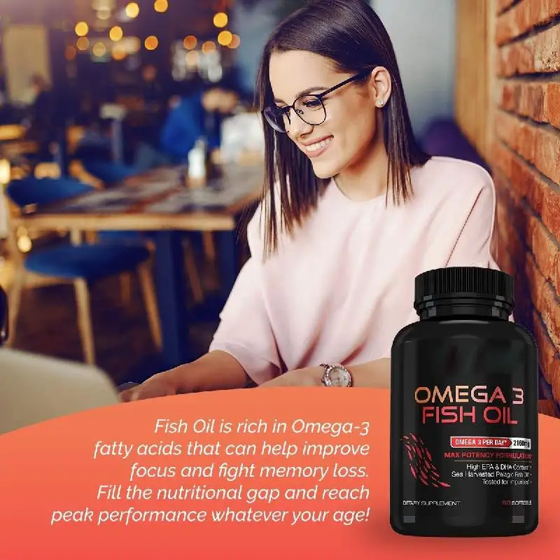 Private Label Bulk Vegan Halal EPA DHA Algae Deep Sea Fish Oil Omega 3 6 9 1000Mg Softgel Capsules