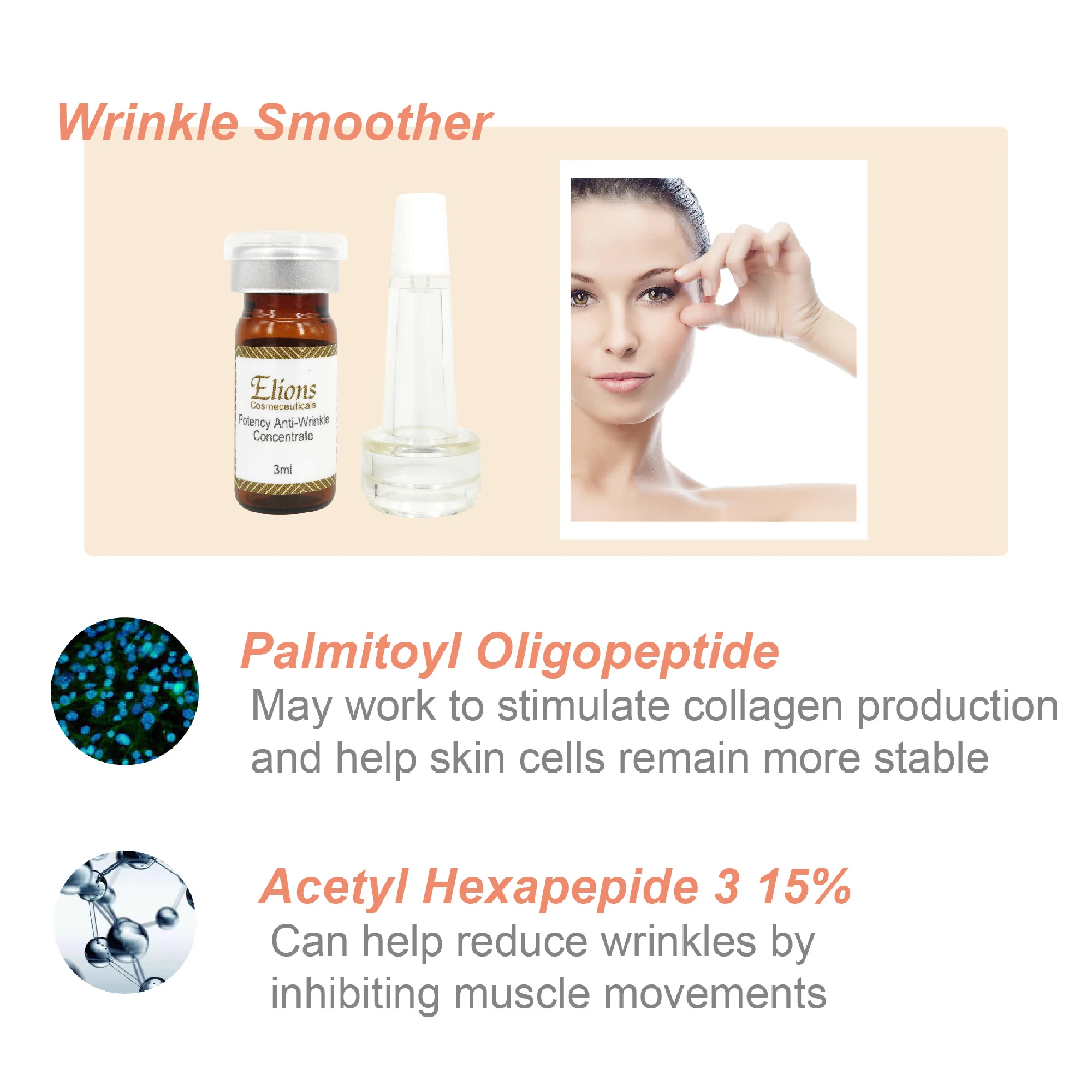 15 Hexapeptide Anti Wrinkle Multiple Peptides Hyaluronic Acid Lifting