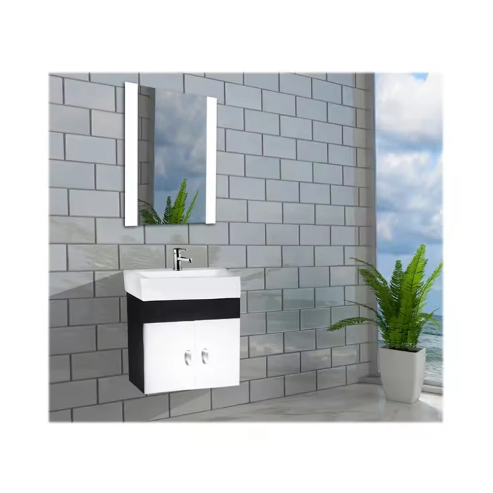 Современный роскошный шкафчик для ванной комнаты из ПВХ со светодиодным зеркалом и керамической столешницей для дома отеля роскошные аксессуары для ванной комнаты Апартаменты