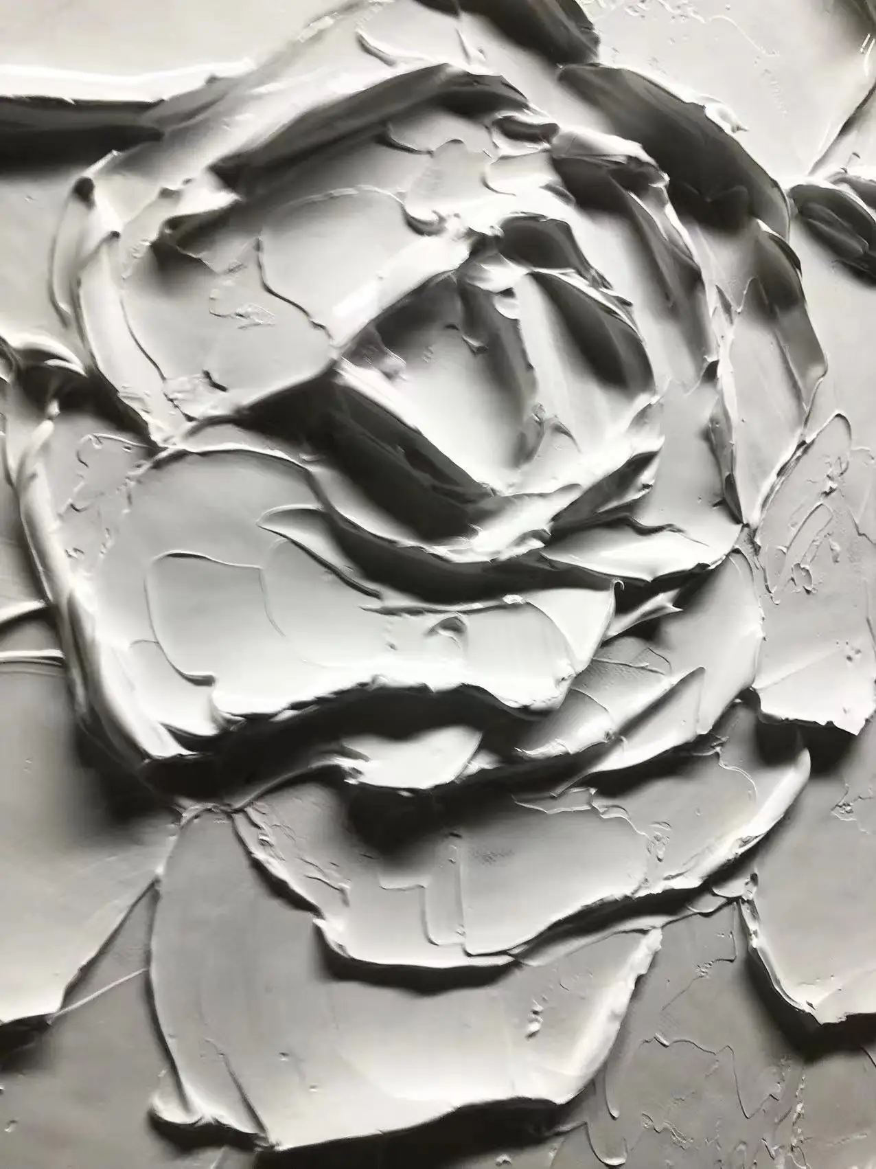 Handmade Flower Painting White Abstract Modern Art 100 Hand Painted Flower Oil Painting Living