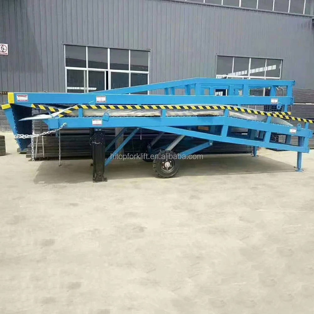 Mobile Hydraulic Container Loading And Unloading Forklift Ramps Work ... image.