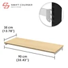 Bracket (White) + Wood Shelf (Light Brown)
