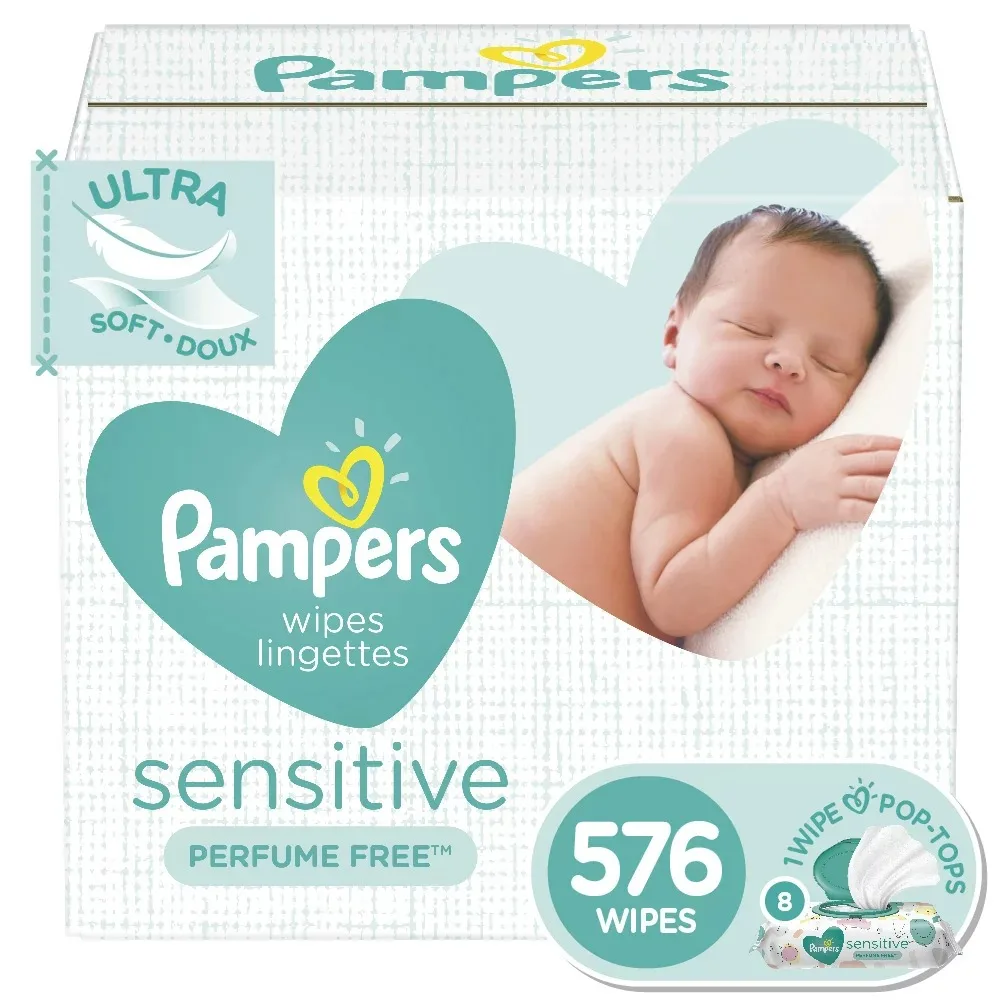 Pampers Baby Wipes Sensitive Perfume Free,8x Pop-top,576 Ct - Buy ...