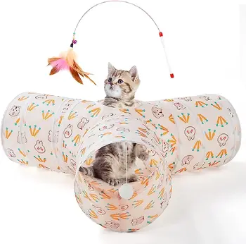 3 sides pet channel kitty kitten rabbit small animal tubes 3 way colorful sustainable cat tunnel