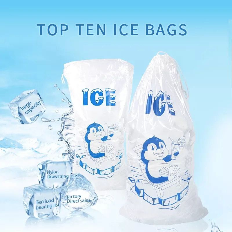 Factory Price Ice Bags 8 Lbs 10lbs Plastic Bags Transparent Clear Pe