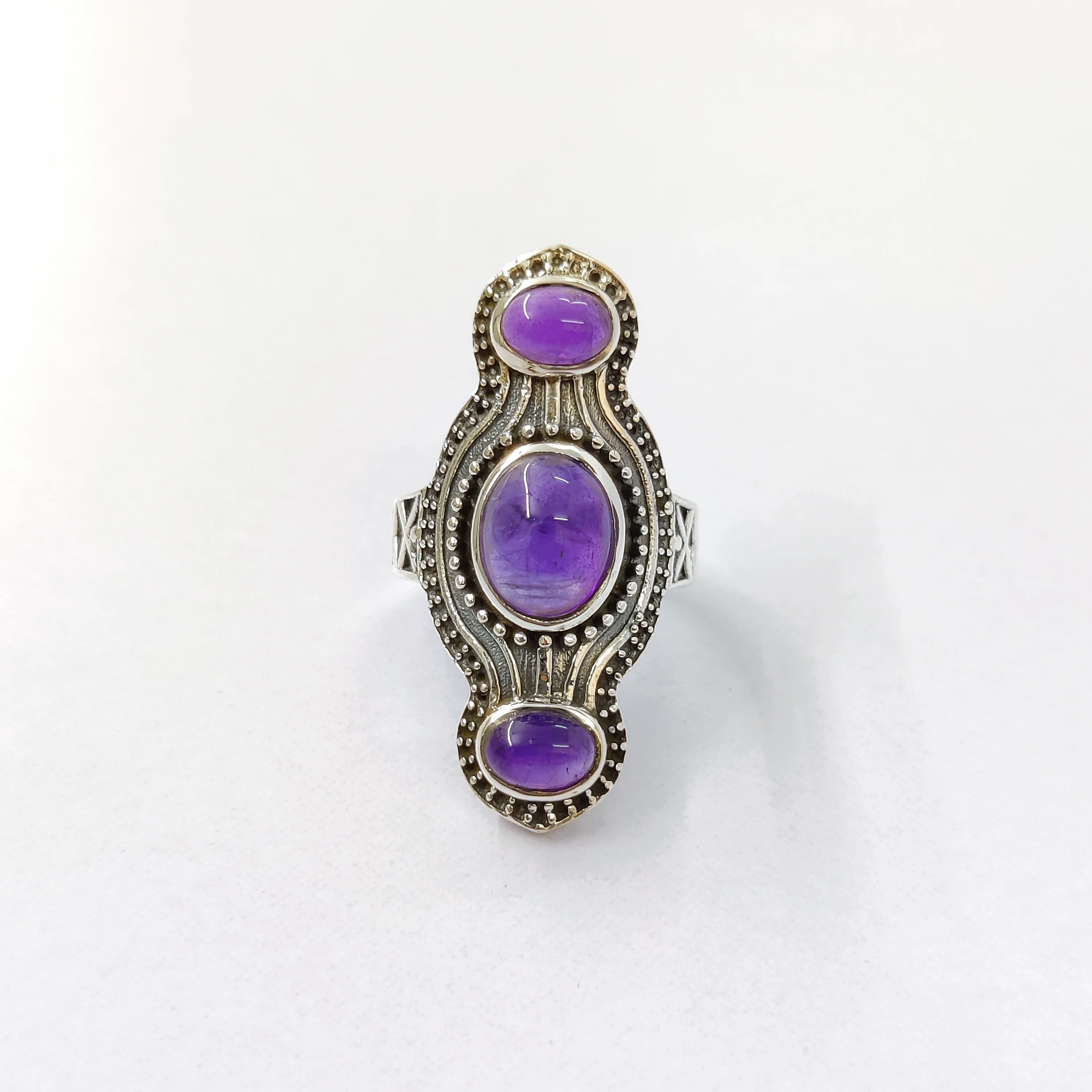 Amethyst Vintage Wedding Ring 925 Sterling Silver Party Wear
