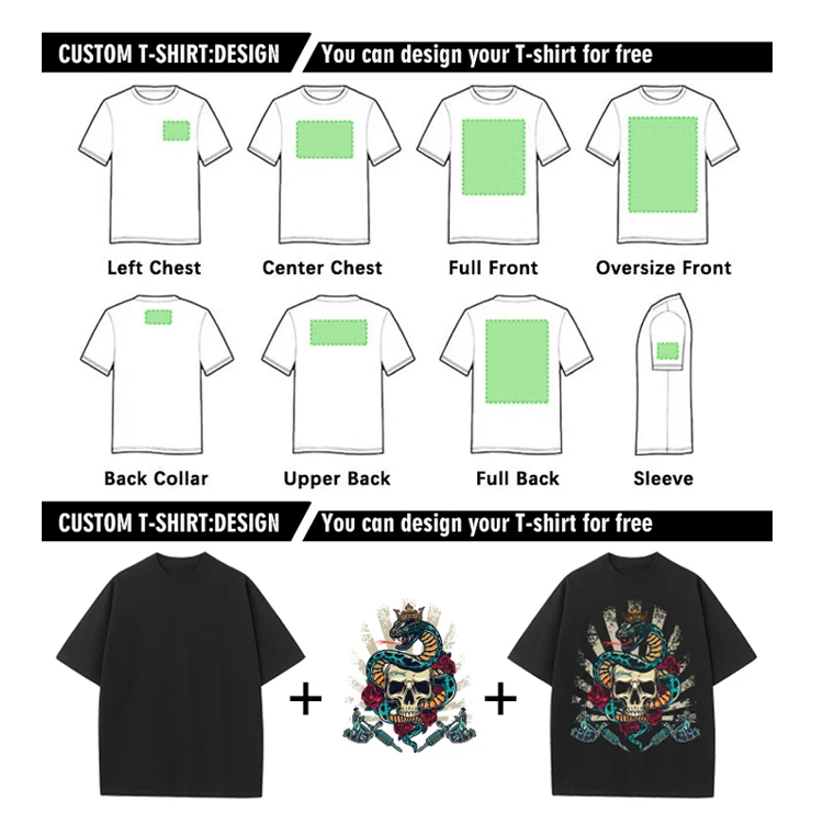 Streetwear Custom DTF DTG T-shirt Logo Hip Hop Cotton