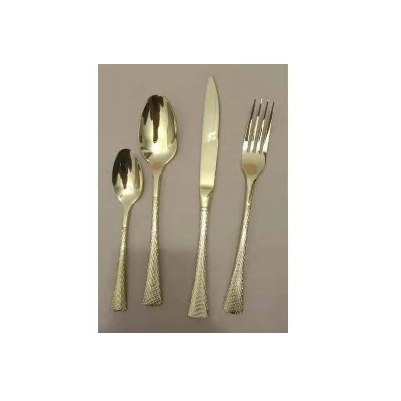 Modern Solid Brass Flatware Cutlery Set Of 4 With Mirror Polish For Kitchen & Tabletop Handmade