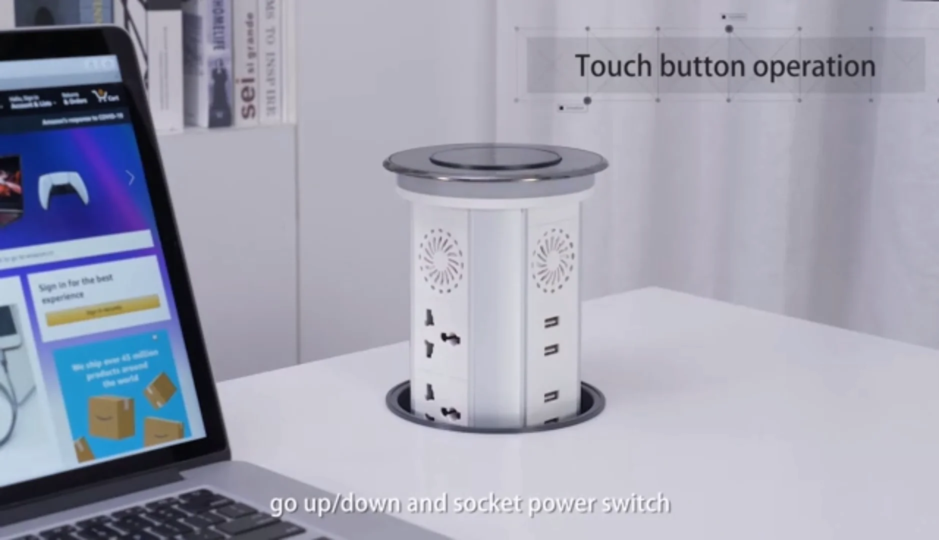 New Smart Motorized Pop Up Sockets Top Wireless Charging Lifting Tower ...