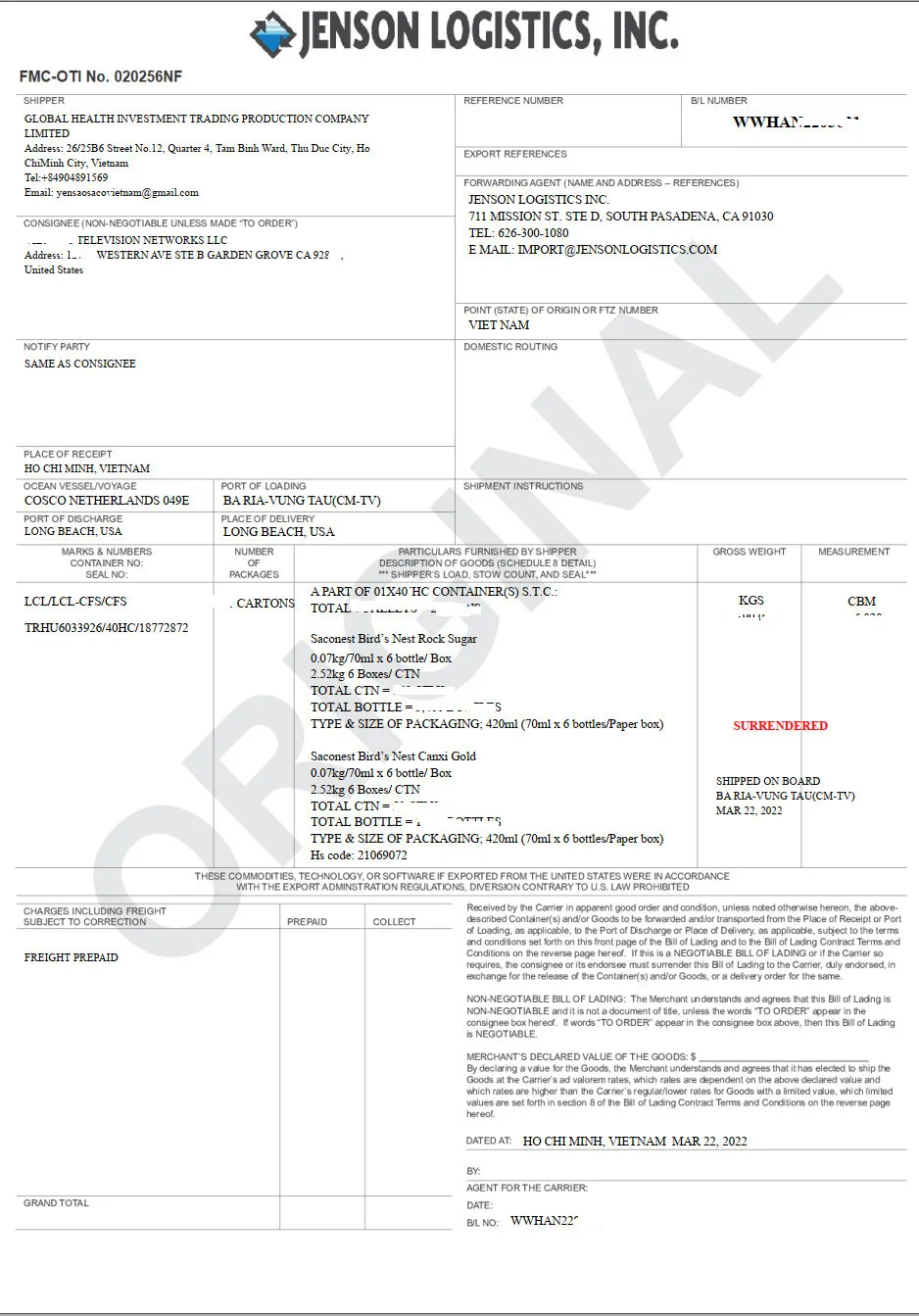 Standard Packaging Instant Drink Natural Instant Bird's Nest Drinks