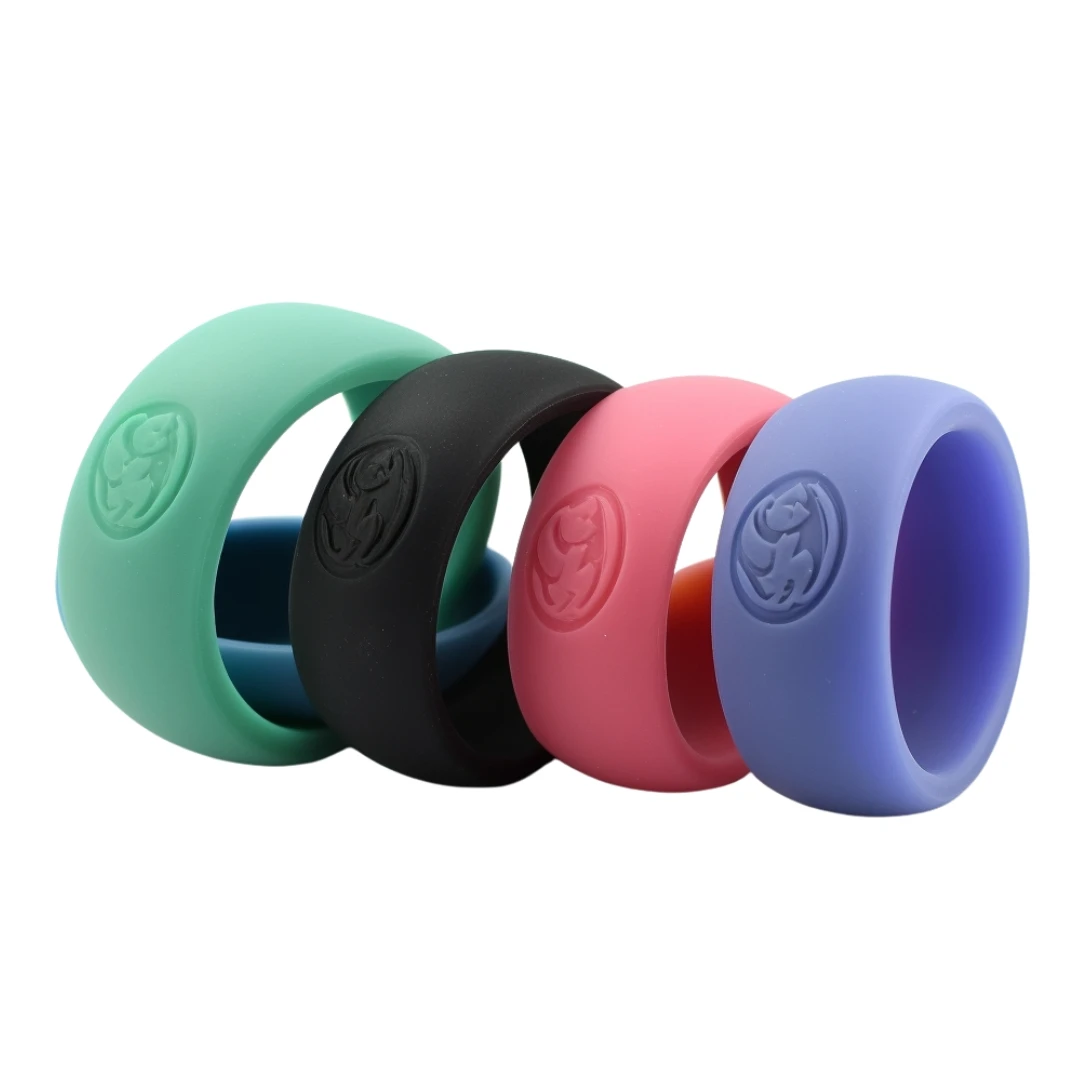 Custom Logo Design Silicone Rubber Ring Mix Colour Silicone Sports ...