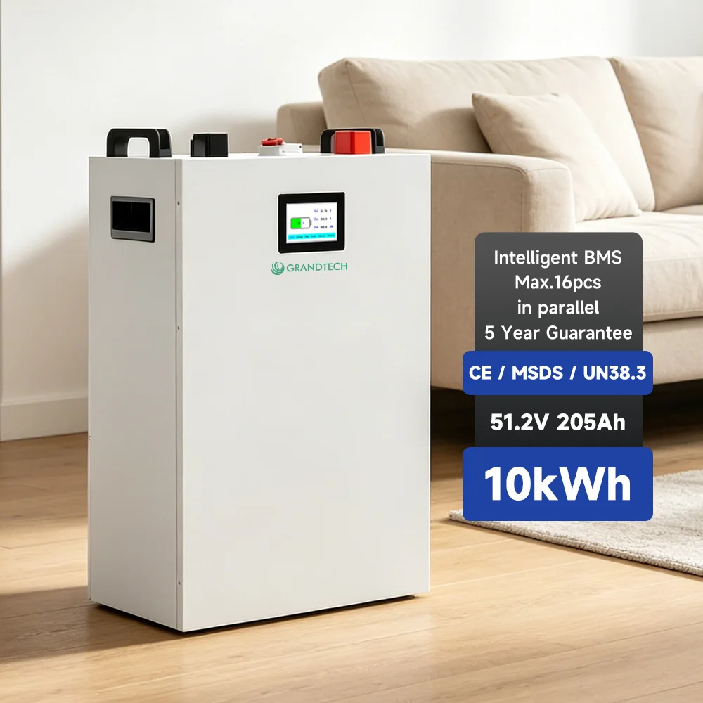 GRANDTECH Energy Lifepo4 litiy-batareyasi, 10 yil garantiya, 5 kWh, 10 kWh, 15 kWh, 16 kWh, 200 Ah, 314 Ah, 48 V, uy uchun energiya saqlash Powerwall