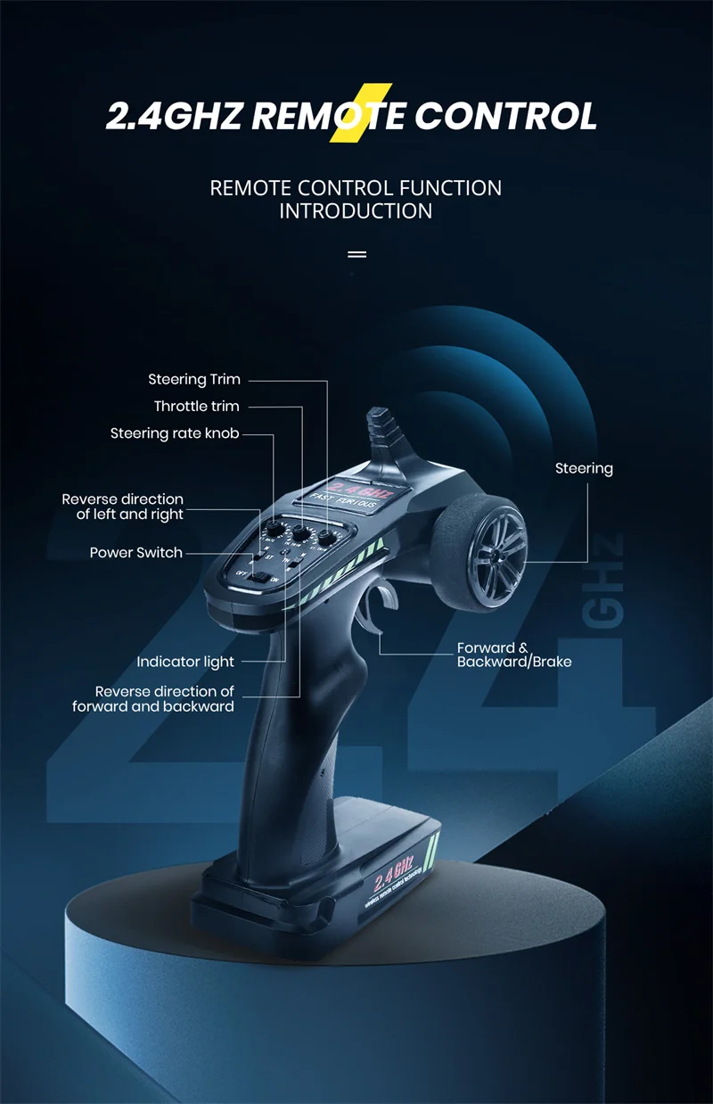 All-Terrain RC Monster Truck - YYRC 202E 1:10 Scale 4WD High-Speed Racer, 45KM/H 2.4Ghz Remote Control Car for Hobbyists