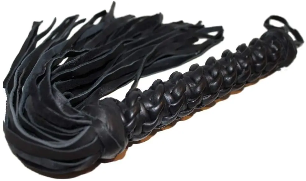 High Quality Custom Leather Flogger Whip With Wooden Handle and Fringes Wholesale for Bondage Gear