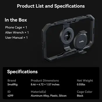 Universal Quick Release Phone Cage Aluminium Alloy Magnetic Smartphone Video Rig Support 4299 product image