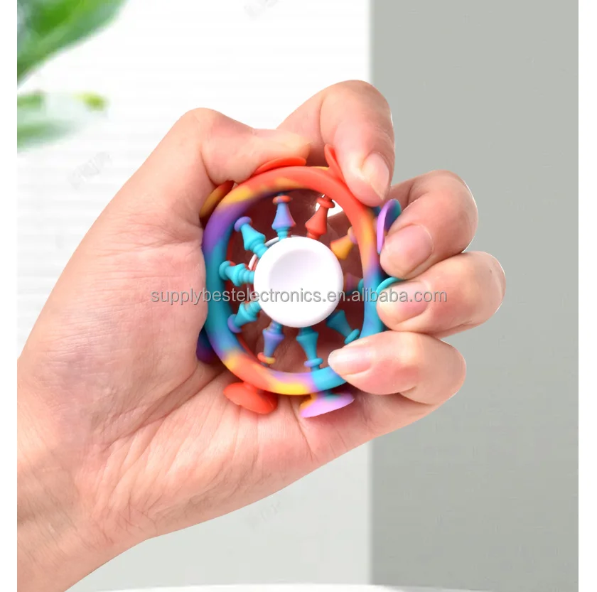 Legepladsudstyr Robust mekanisk Wholesale Wholesale Custom Bpa Free Food Grade Silicone Kids Adults  Handheld Fidget Toys Suction Cup Fidget Spinner From m.alibaba.com