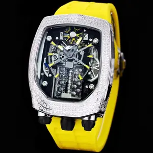 2026New Customized Business Fashion Men's Mechanical Luminous Wristwatch Oval Case Rubber Strap Brand Casual Trendy Sports Watch