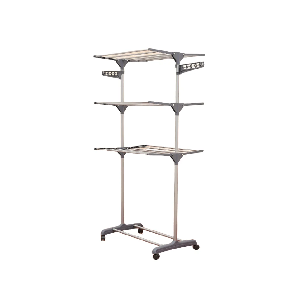 Wholesale Bulk Indoor Floor Stand 3 Tier Foldable Extend Clothes Drying ...