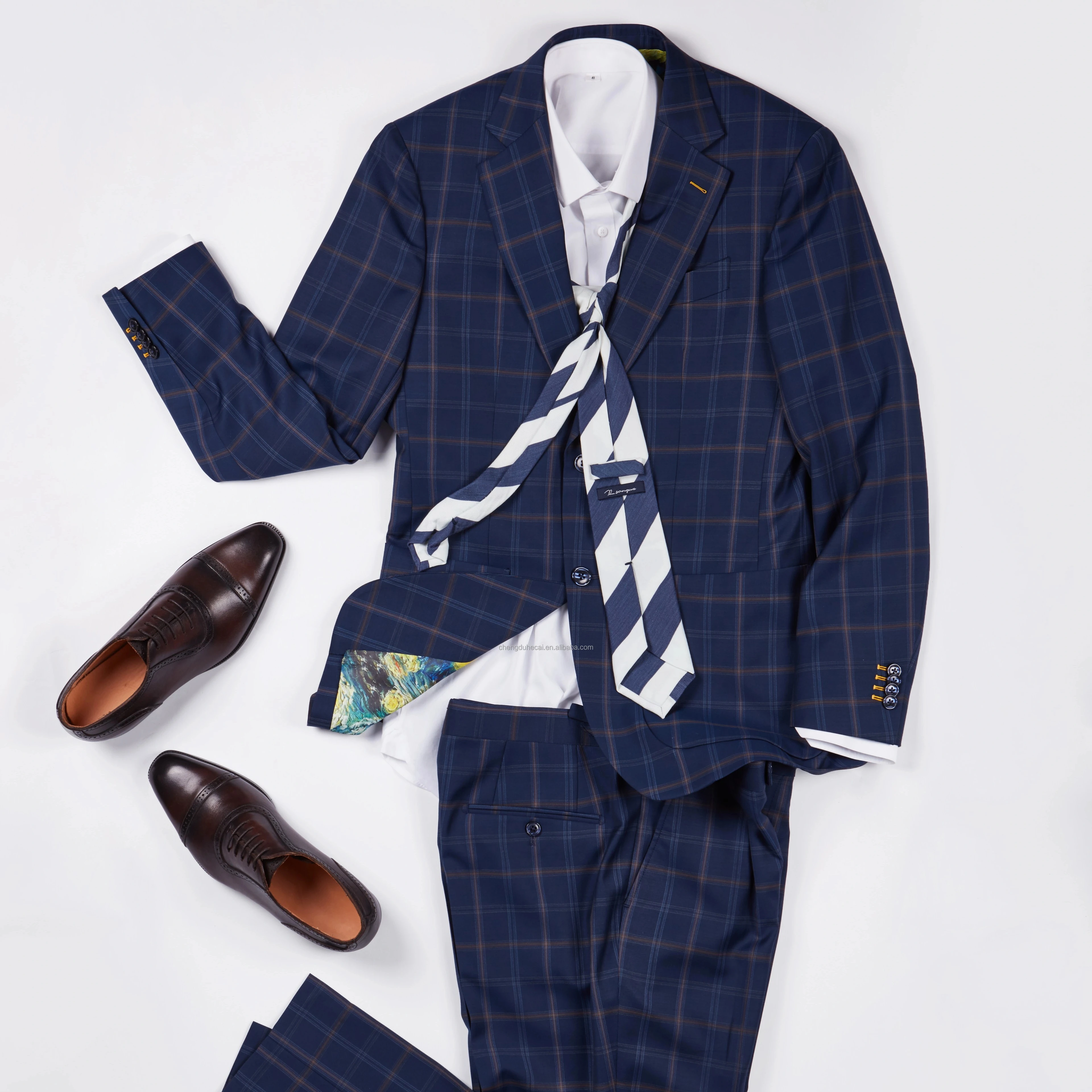 HARCHOY MTM Classic Handmade Half Canvas 100% Wool Suit Bespoke Tailor Custom Suits Mens Suit 3 Pieces for Tailor Shop
