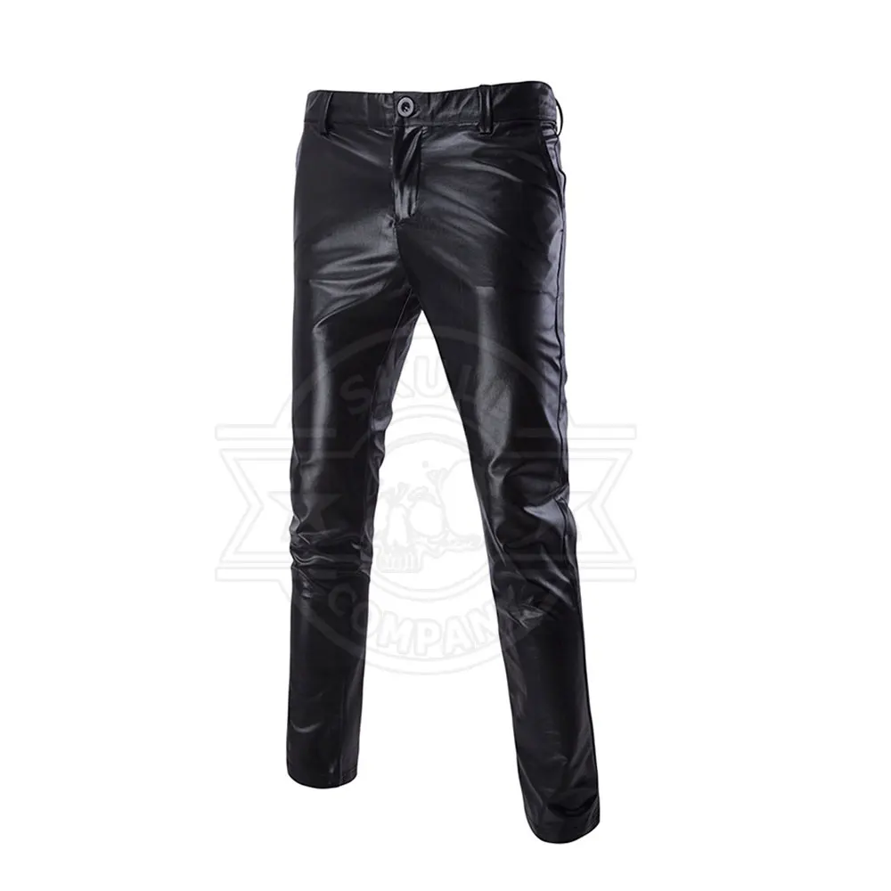 Men Fashion Slim Fit Leather Pants Casual Wear Original Leather Best Quality Men Leather Pants 8670