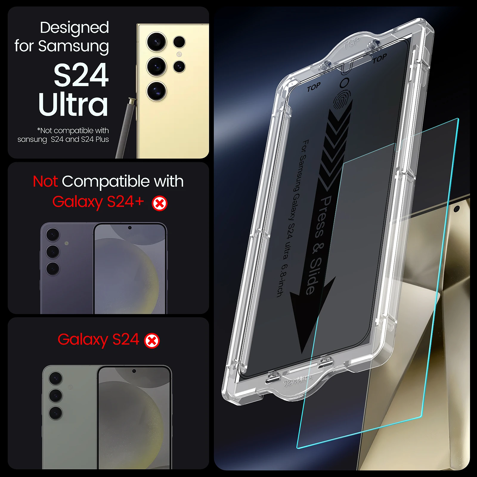 Ez-glaz Samsung Galaxy S24 Ultra Anti Reflective Glare Screen Protector ...