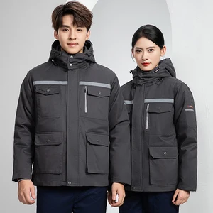 Wholesale Thickened Winter Cotton Cold Proof Windproof Warm Workshop Safety Work Clothes Uniforms Workwear