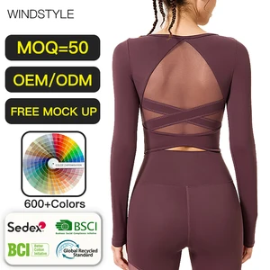 OEM/ODM Women's Top Jacket with Women's Backless Yoga Wear Long Sleeve Sports Top