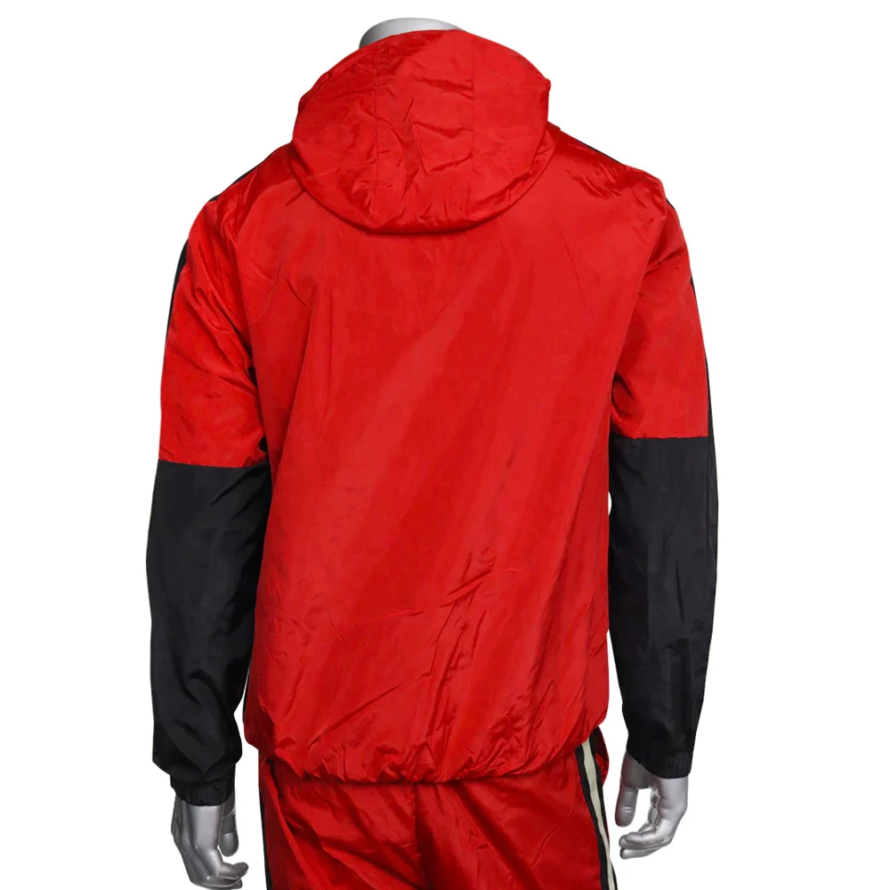 Custom Quick Dry Polyester Color Block Jogger Windbreaker Tracksuit Set