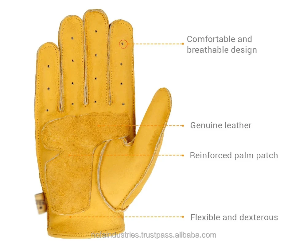 Мотоциклетные Перчатки из натуральной кожи, летние перчатки для езды на мотоцикле, с закрытыми пальцами, для сенсорных экранов, в стиле ретро