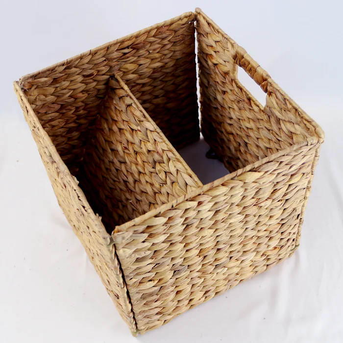 Hyacinth Hamper Natural Color Foldable Sustainable Water Single Hole