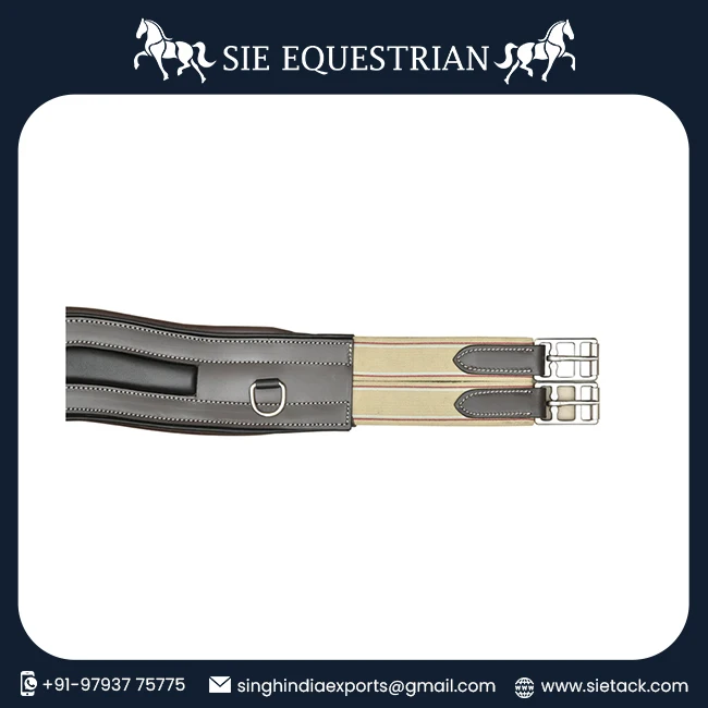 Fancy Anatomic Window Leather Girths Matching Elastic Horse Girth At