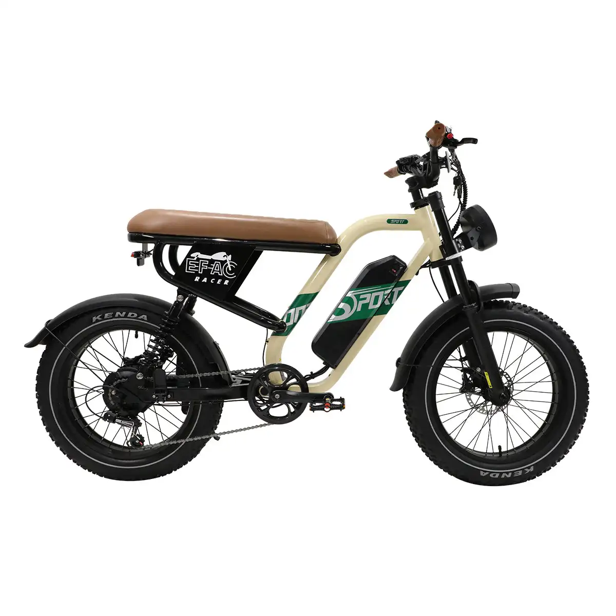 Onesport W66 Moto-Style E-Bike Steel body frame Multifunctional LCD screen 7-speed transmission Shock-absorbing front fork