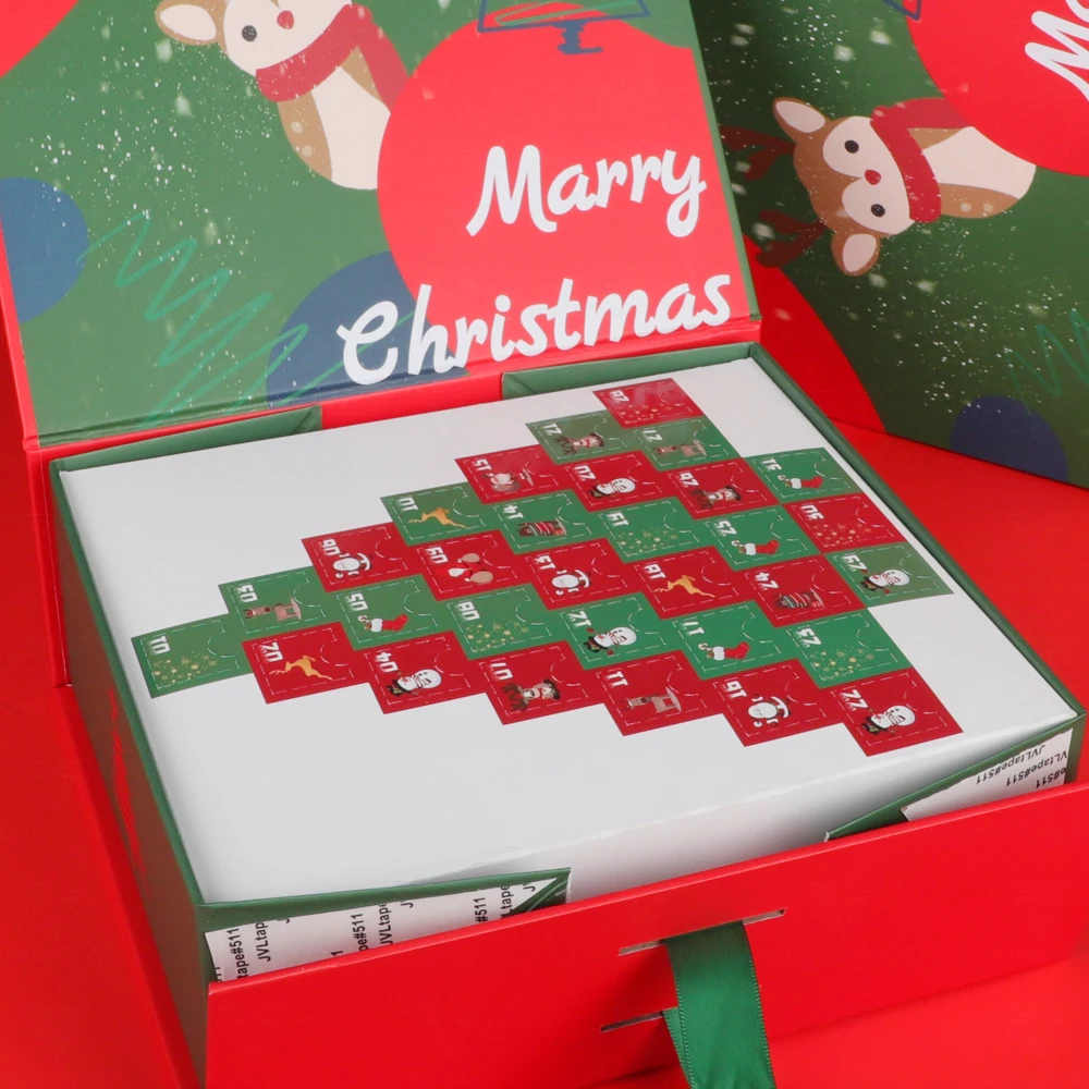 Custom Christmas Chocolate Calendar Advent Boxes Paper Cosmetic Advent