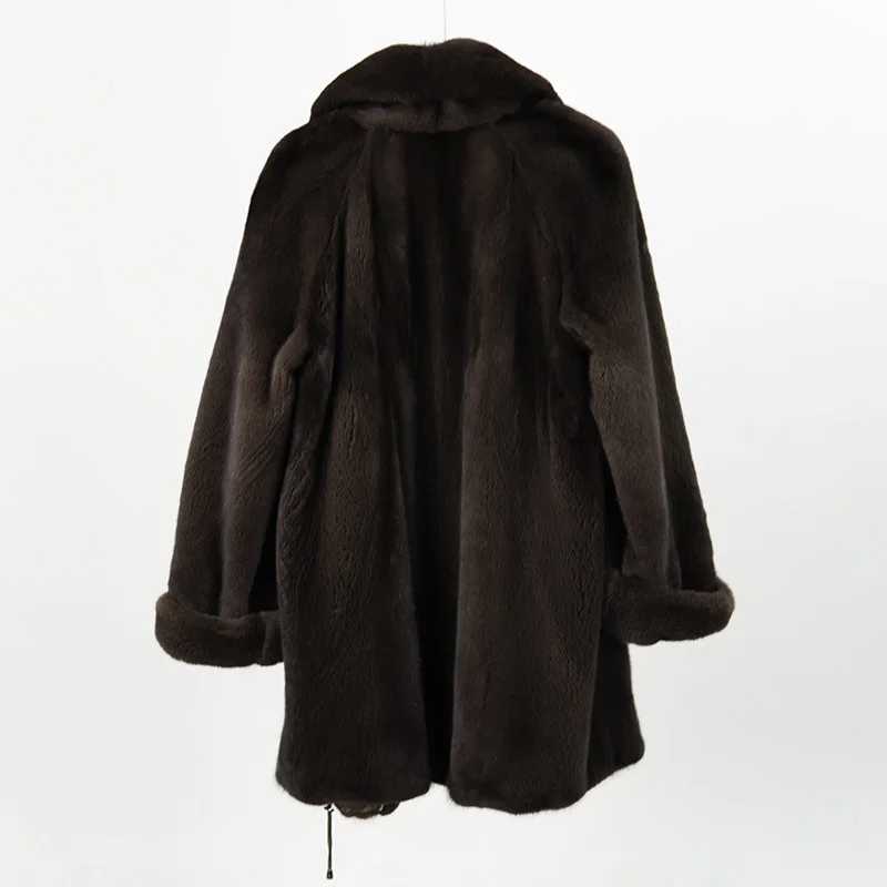 Manteau En Fourrure De Vison Véritable - Taille 48 - Marron - Occasion Très Bon état