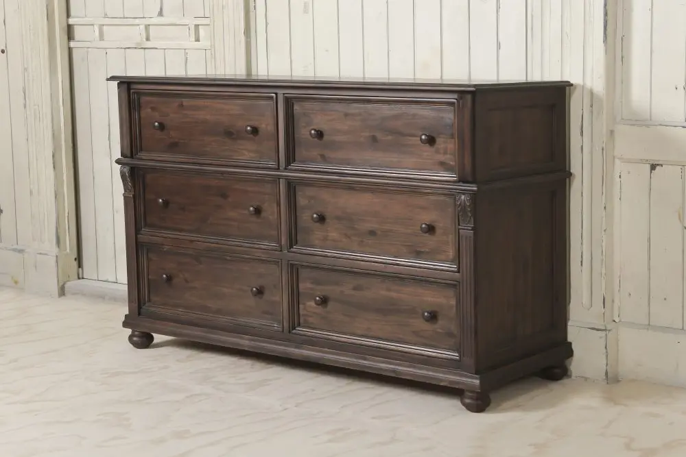 Industrial Style Dresser Closet With 6 Wooden 100 Acacia Solid