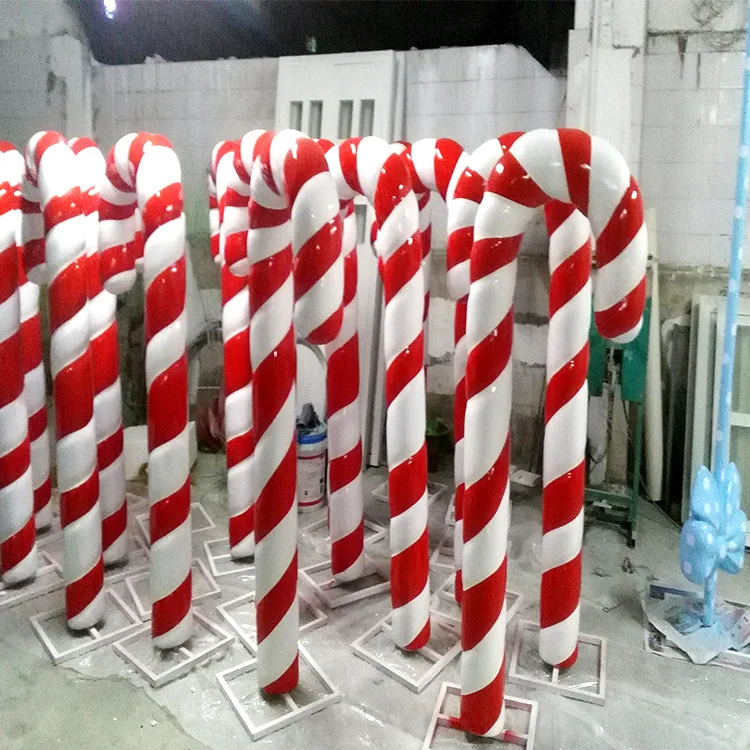 Life-size Candy Canes Fiberglass Resin For Holiday An Christmas ...