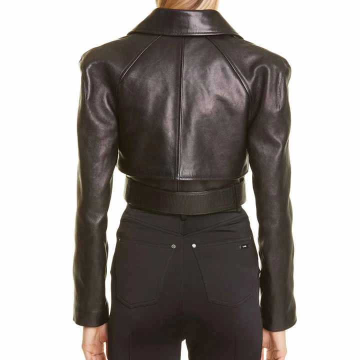 Hot Sale High Quality Leather Jacket For Women New Fashion Design With Polyester Lining Long Sleeve Zip Up Coat Autumn Winter - Image 4