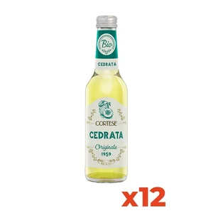 Cortese Italian Organic Cedrata Premium Quality 275ml Glass Bottles 12 Pack for Home Use Plant-Based Beverage