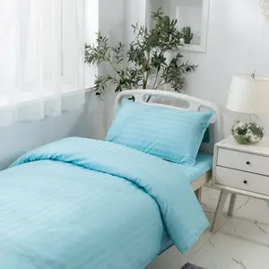 High Quality 100% Cotton Bleached Stripe Eco-Friendly Shrink-Resistant Hotel Fabric Soft Breathable Durable Textile for Bedding