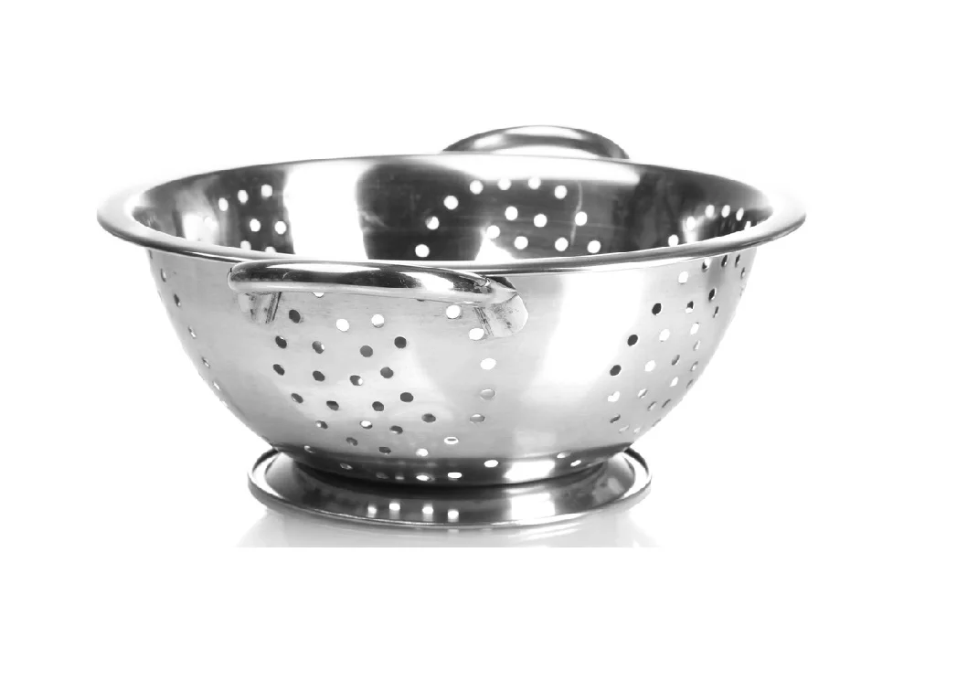 Stainless Steel Round Colander Fruits Vegetables Washing Tool Unique ...